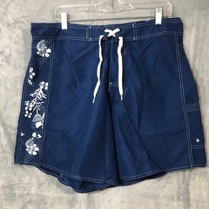 Mens Raya Sun Shorts  2 Pairs Blue and Black  size 1x. with plant pat. A02